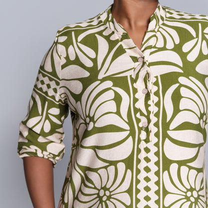 Plus Size Green Tiered Tunic