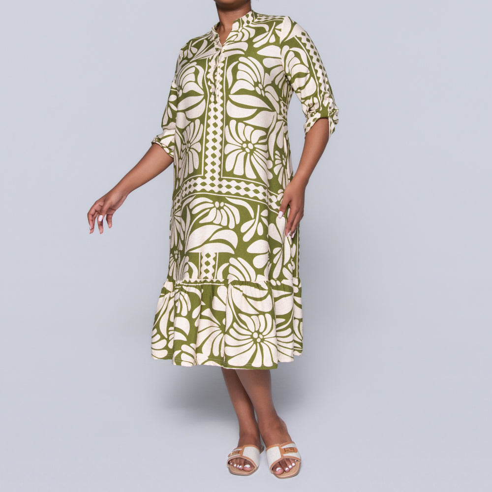 Plus Size Green Tiered Tunic