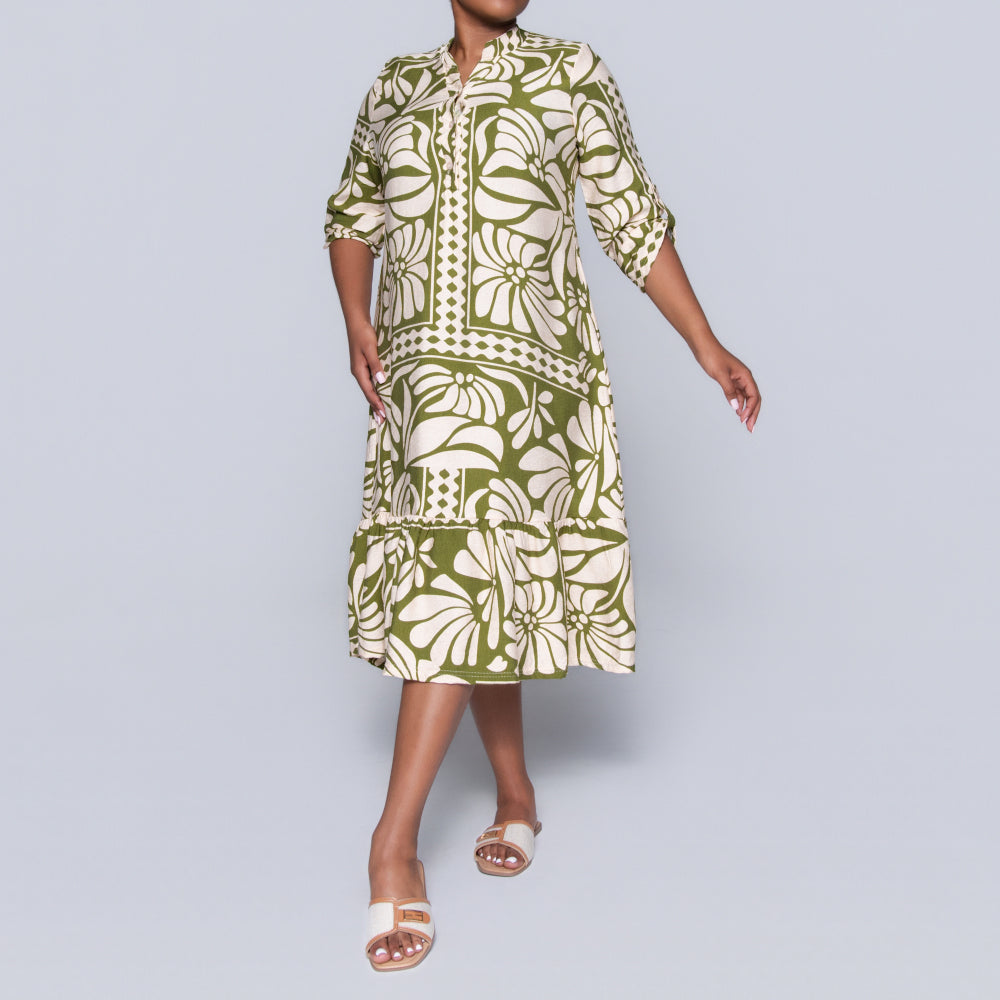 Plus Size Green Tiered Tunic