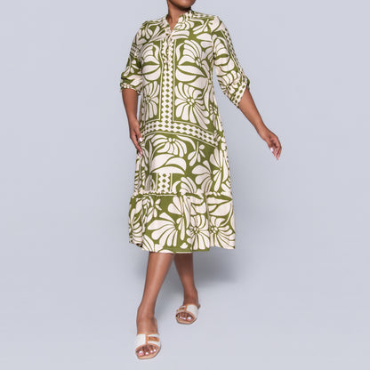 Plus Size Green Tiered Tunic