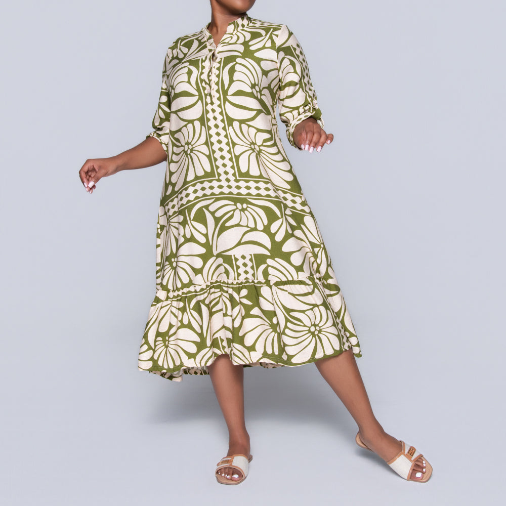 Plus Size Green Tiered Tunic