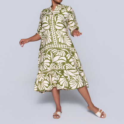 Plus Size Green Tiered Tunic