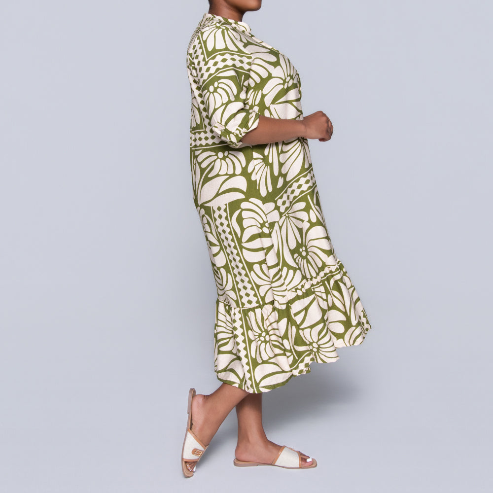 Plus Size Green Tiered Tunic