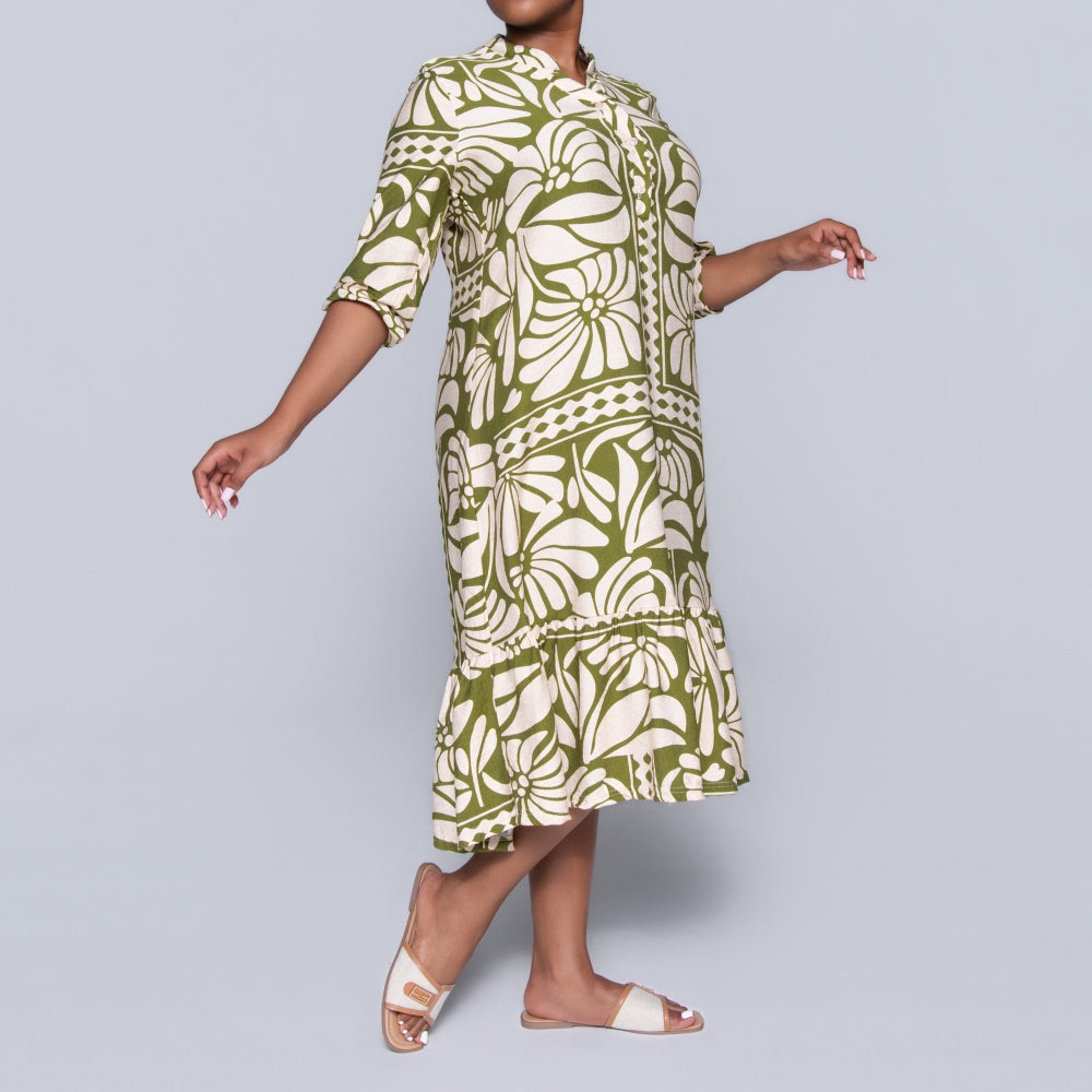 Plus Size Green Tiered Tunic