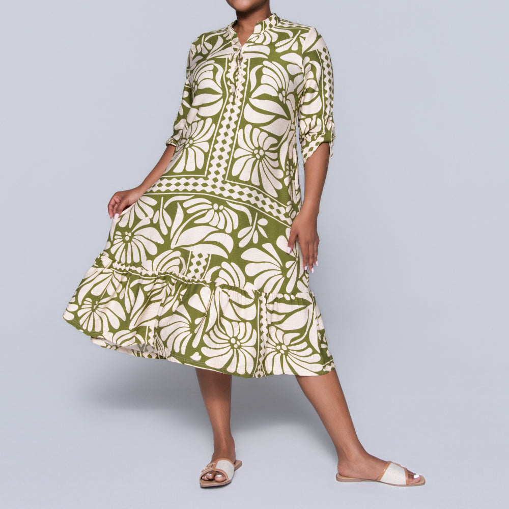 Plus Size Green Tiered Tunic