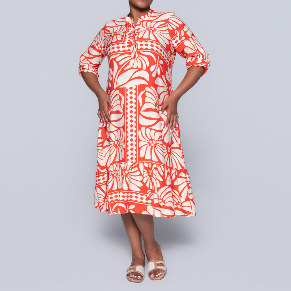 Plus Size Terracotta Tiered Tunic