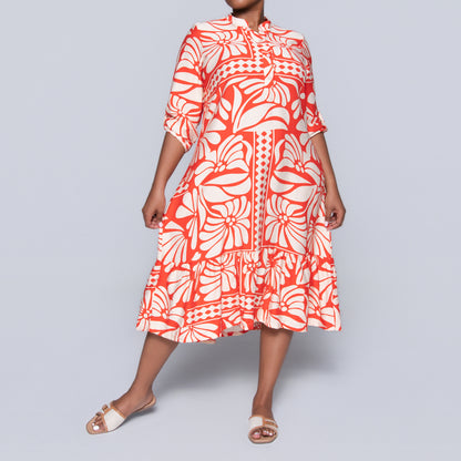 Plus Size Terracotta Tiered Tunic