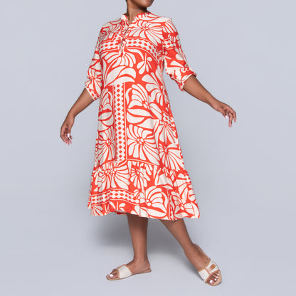 Plus Size Terracotta Tiered Tunic