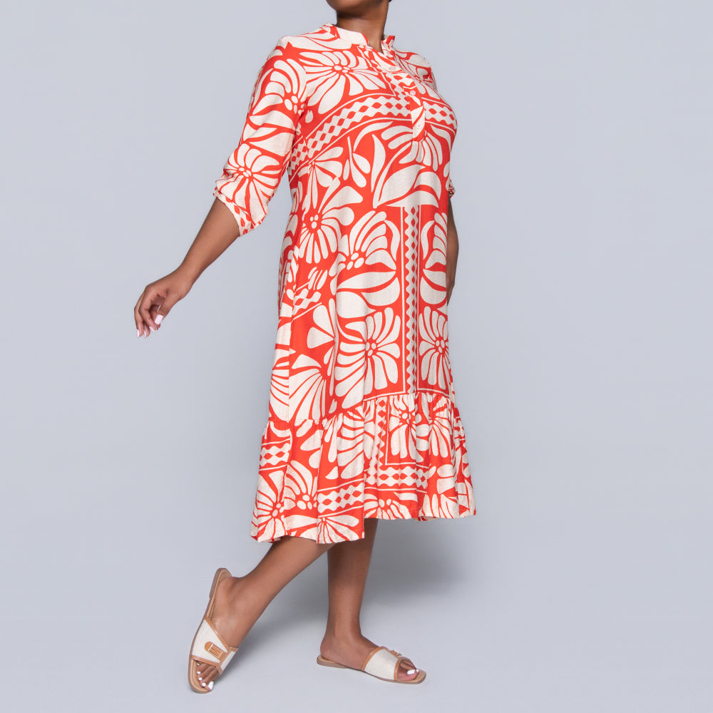 Plus Size Terracotta Tiered Tunic