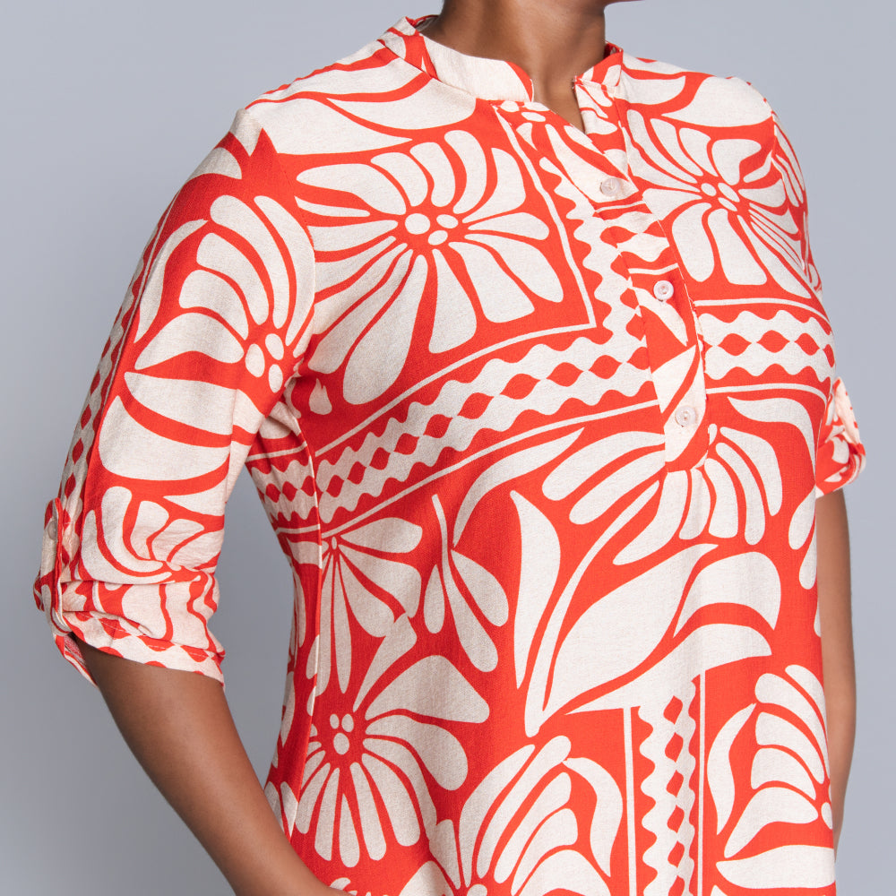 Plus Size Terracotta Tiered Tunic