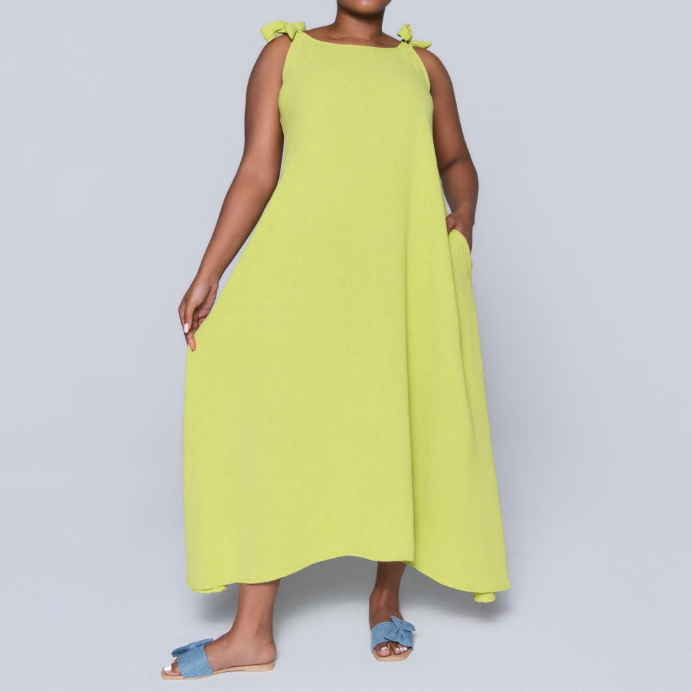 Chartreuse Plus Size Airflow Dress