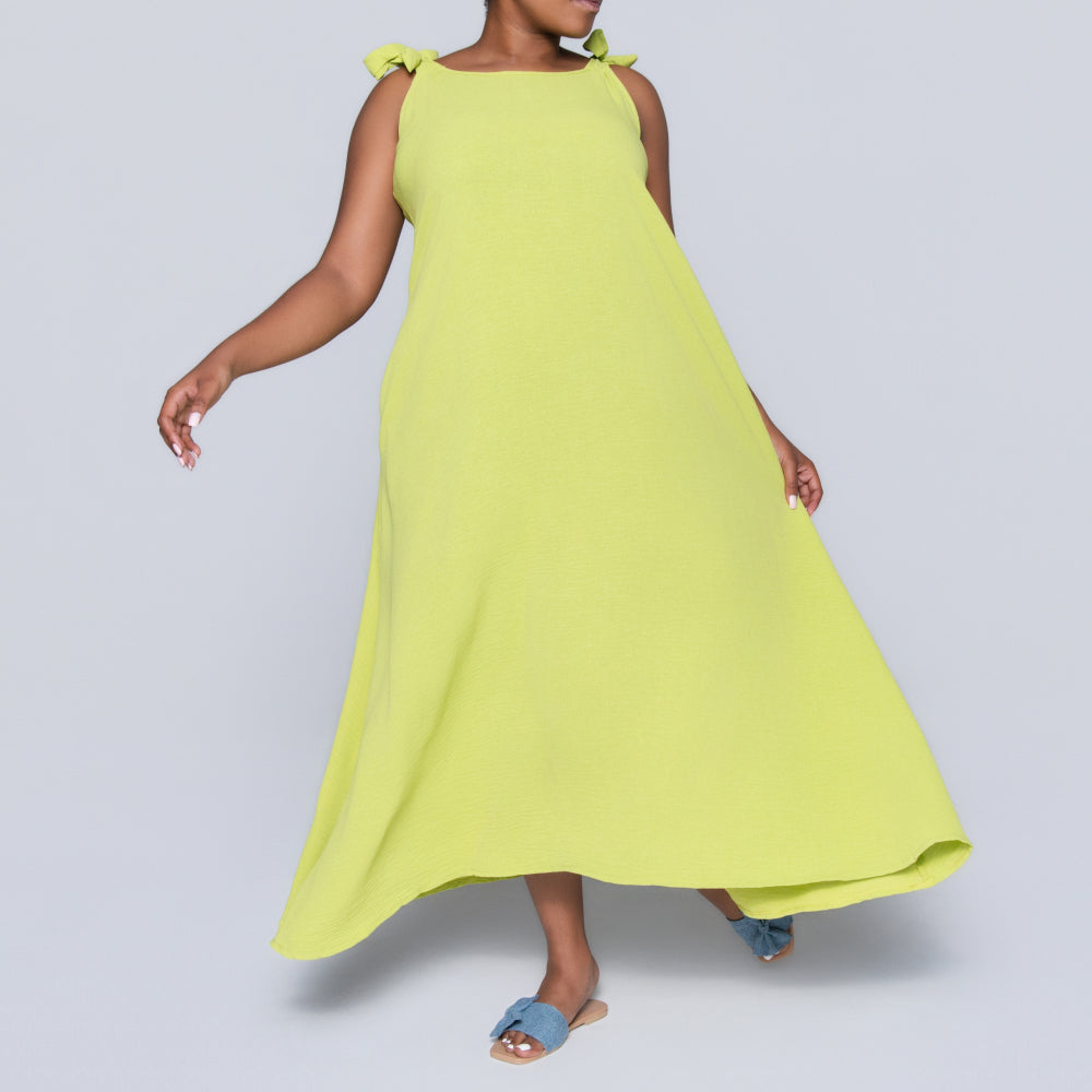 Chartreuse Plus Size Airflow Dress