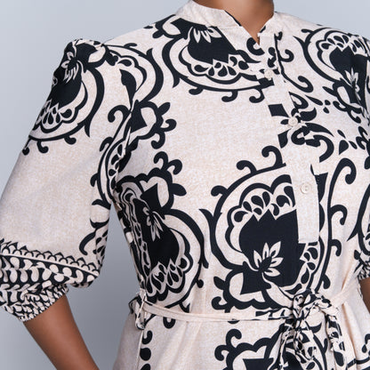 Plus Size Border Print Tunic