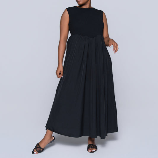 Black Plus Size Sleeveless Dress