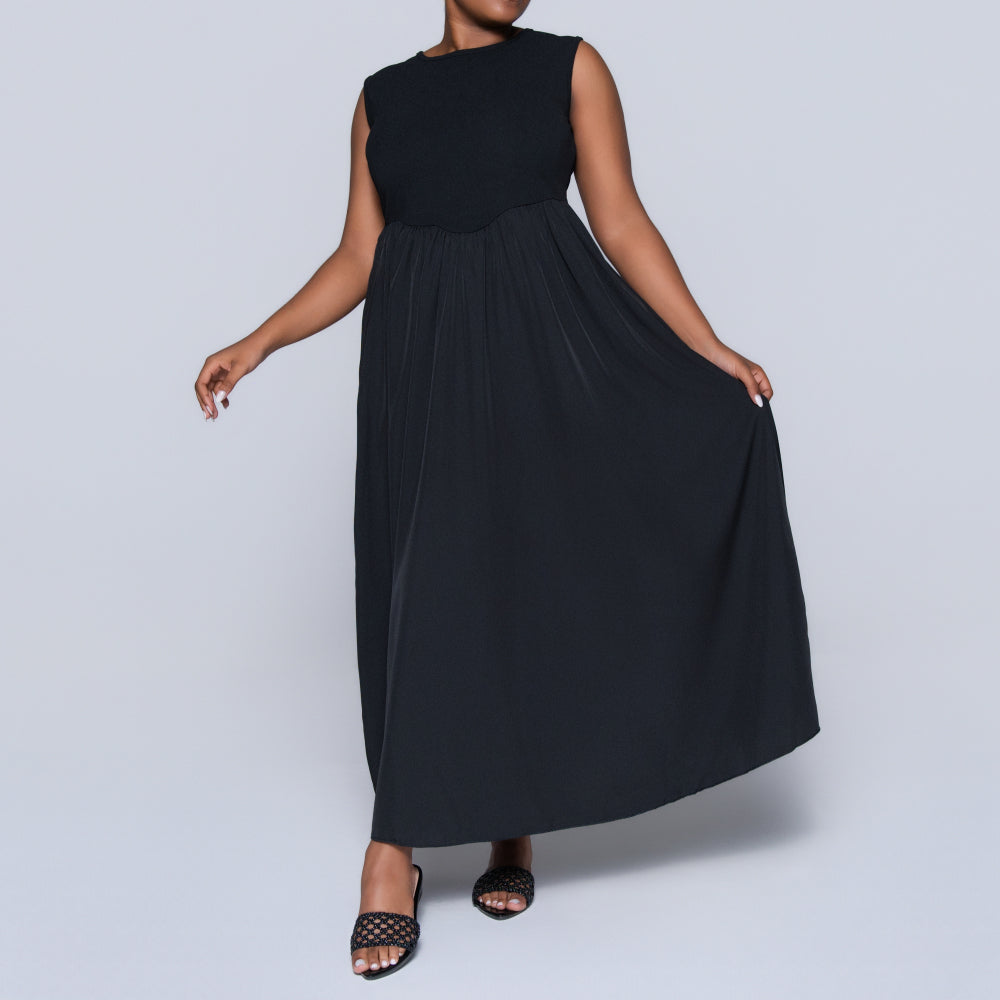 Black Plus Size Sleeveless Dress