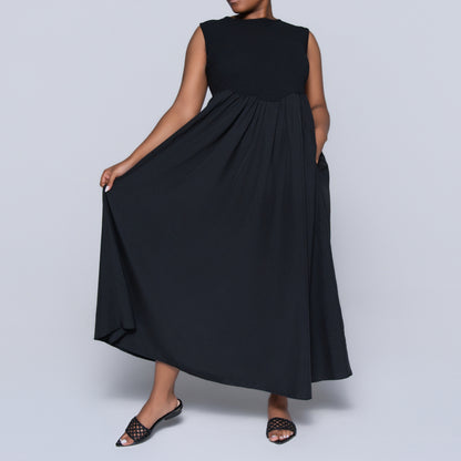 Black Plus Size Sleeveless Dress
