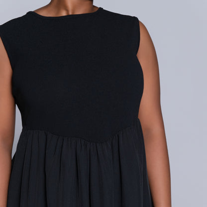 Black Plus Size Sleeveless Dress