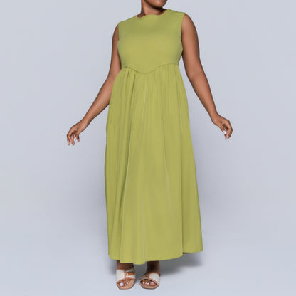 Charteuse Plus Size Sleeveless Dress