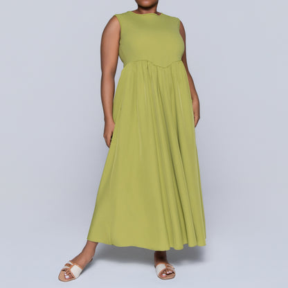 Charteuse Plus Size Sleeveless Dress