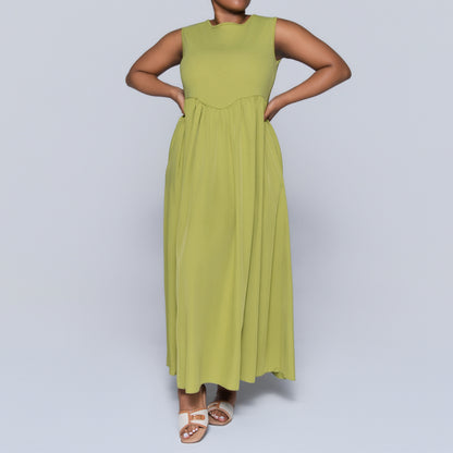 Charteuse Plus Size Sleeveless Dress