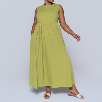 Charteuse Plus Size Sleeveless Dress