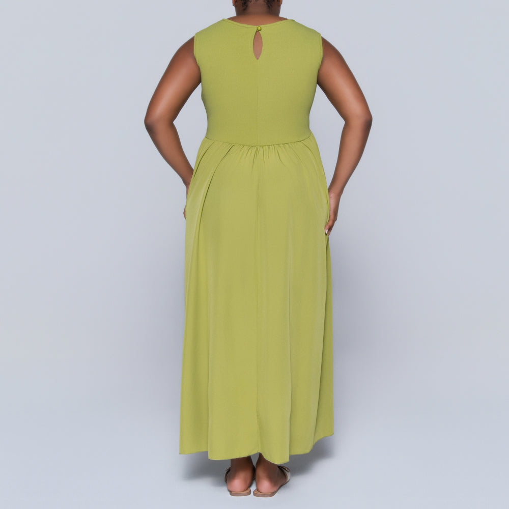 Charteuse Plus Size Sleeveless Dress