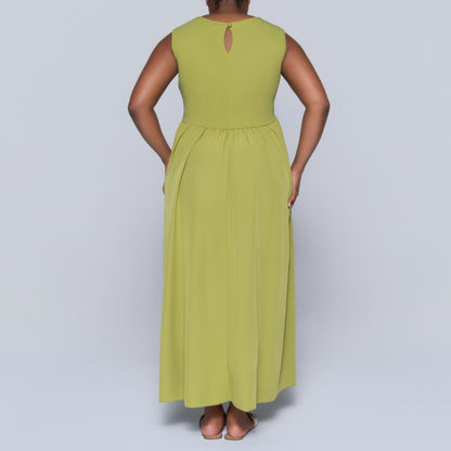 Charteuse Plus Size Sleeveless Dress