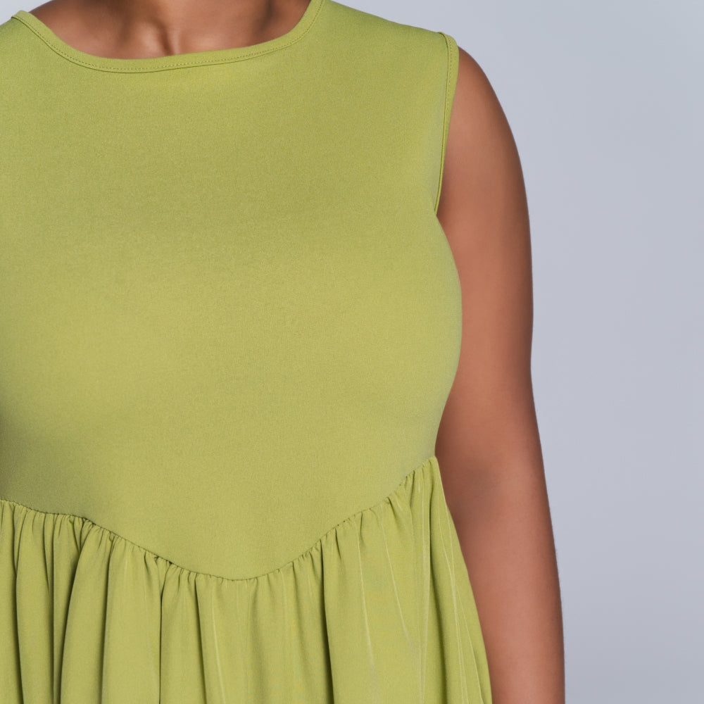 Charteuse Plus Size Sleeveless Dress
