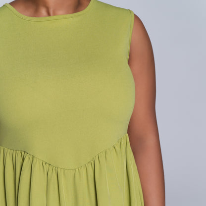 Charteuse Plus Size Sleeveless Dress