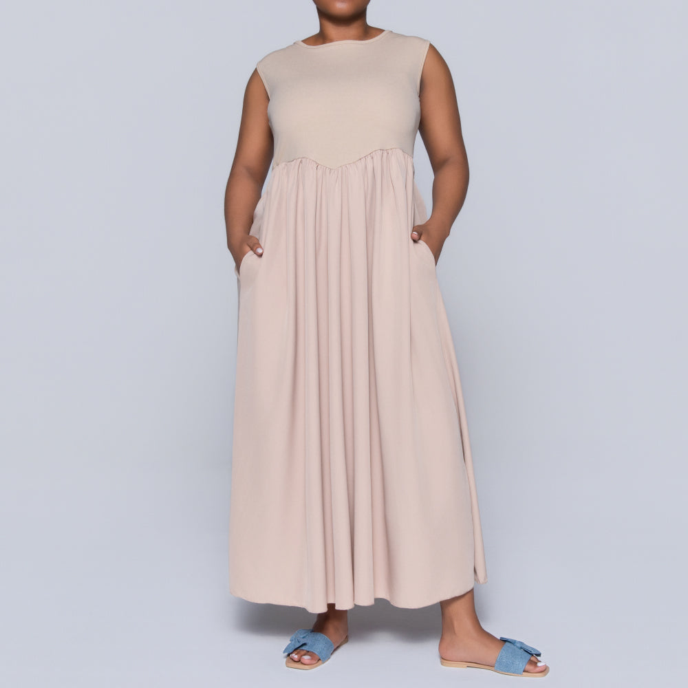 Stone Plus Size Sleeveless Dress