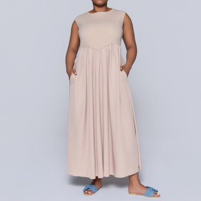 Stone Plus Size Sleeveless Dress
