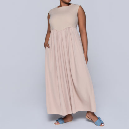 Stone Plus Size Sleeveless Dress