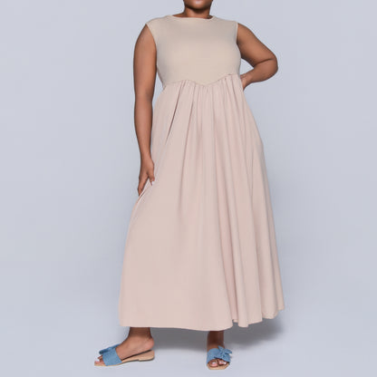 Stone Plus Size Sleeveless Dress