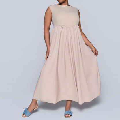 Stone Plus Size Sleeveless Dress