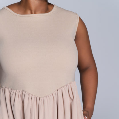 Stone Plus Size Sleeveless Dress