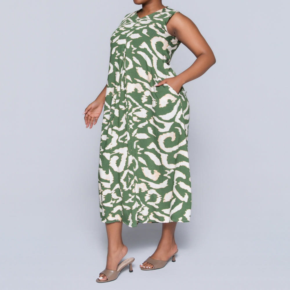 Plus Size Printed Airflow Dress