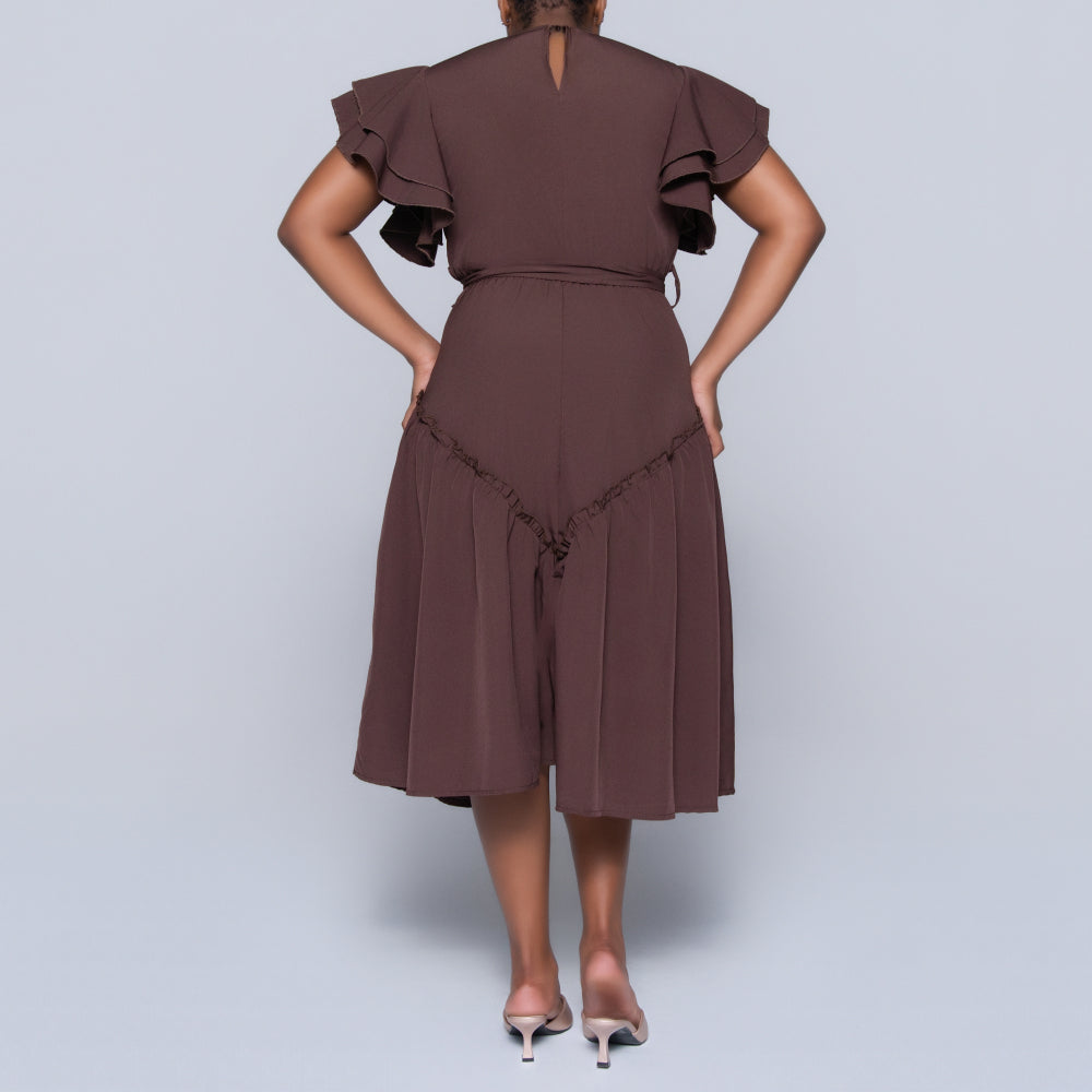 Chocolate Plus Size Tiered Dress