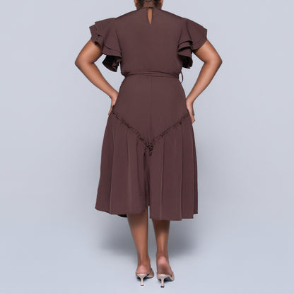 Chocolate Plus Size Tiered Dress