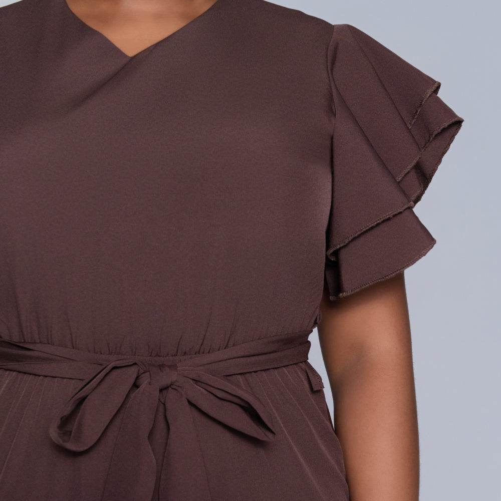 Chocolate Plus Size Tiered Dress