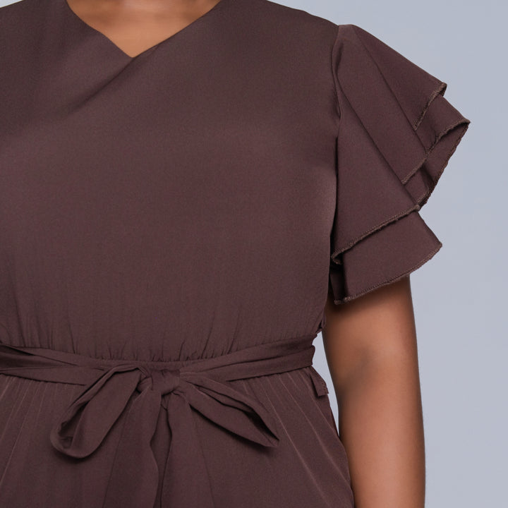 Chocolate Plus Size Tiered Dress