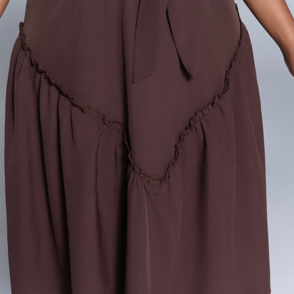 Chocolate Plus Size Tiered Dress