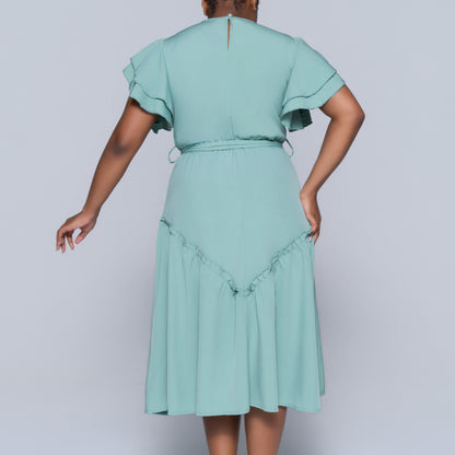 Sage Plus Size Tiered Dress