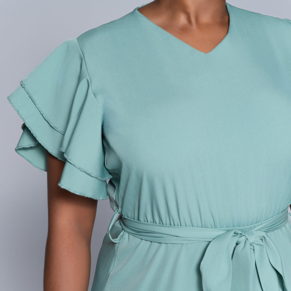 Sage Plus Size Tiered Dress