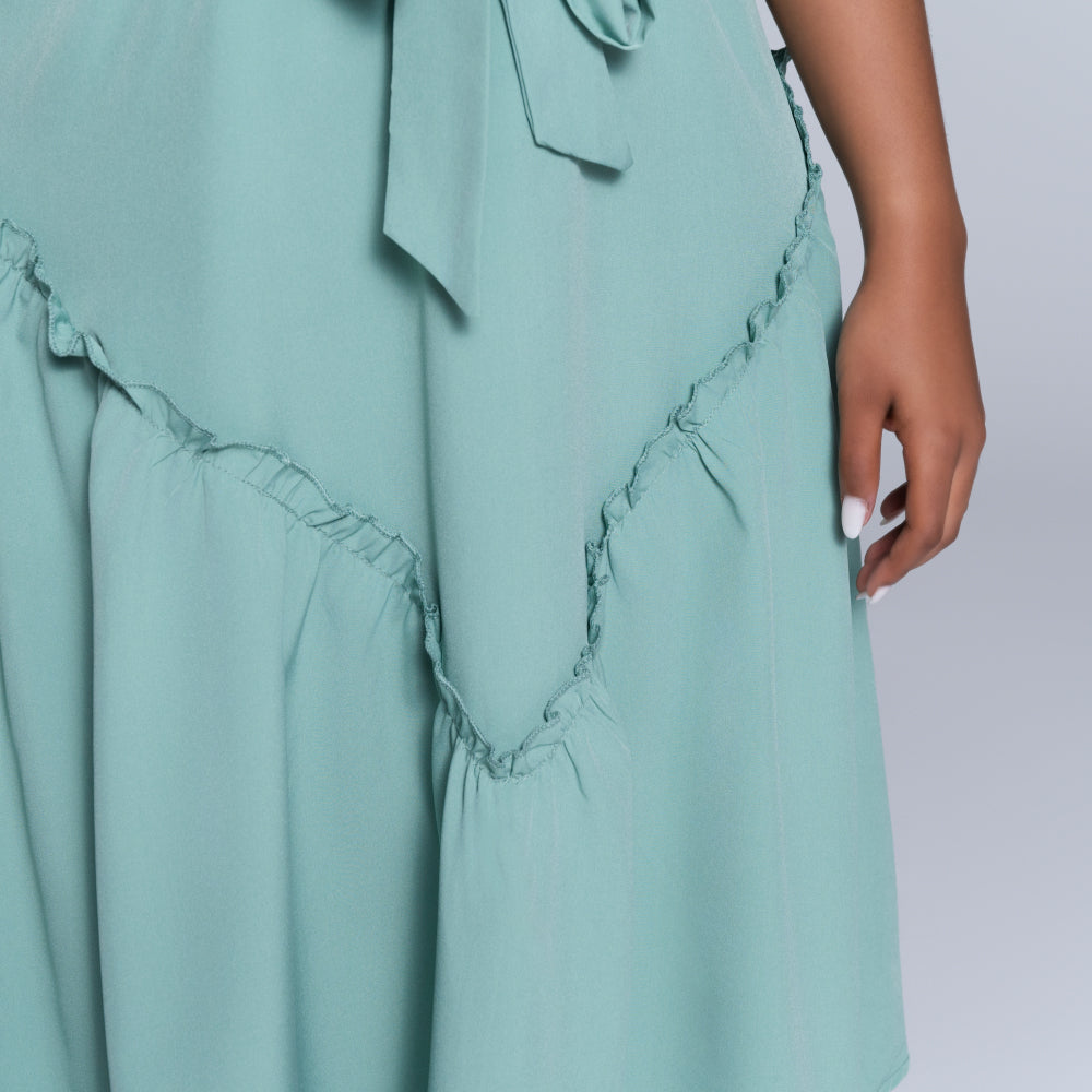 Sage Plus Size Tiered Dress