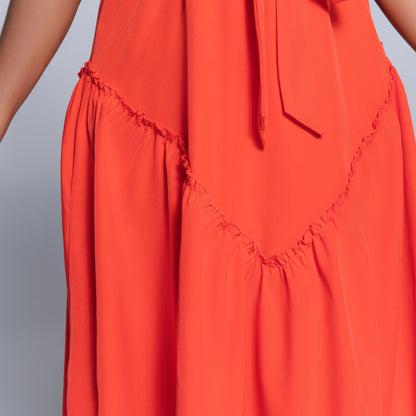 Terracotta Plus Size Tiered Dress