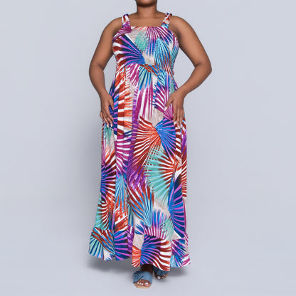 Plus Size Printed Tiered Dress