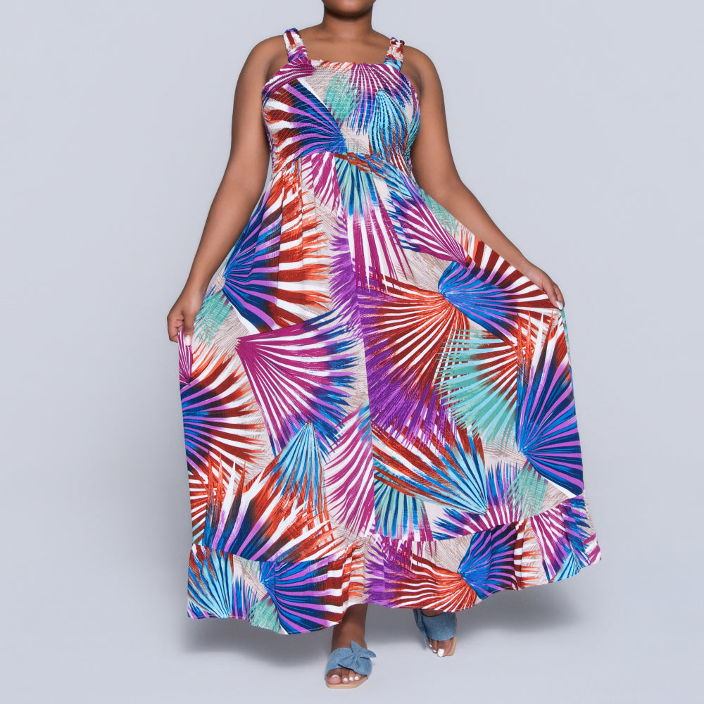 Plus Size Printed Tiered Dress