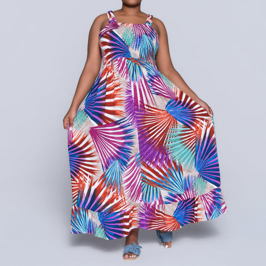 Plus Size Printed Tiered Dress