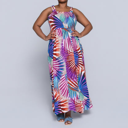 Plus Size Printed Tiered Dress