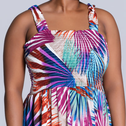 Plus Size Printed Tiered Dress